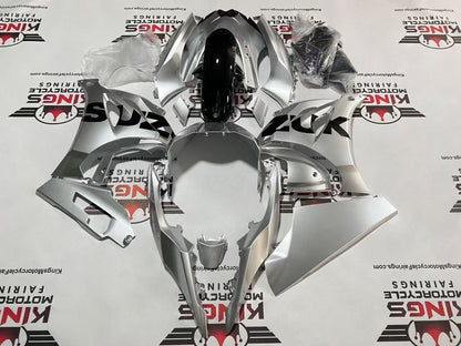 Suzuki GSX-R1000 Fairings (2017-2025) Silver Metallic, Black from KingsMotorcycleFairings.com