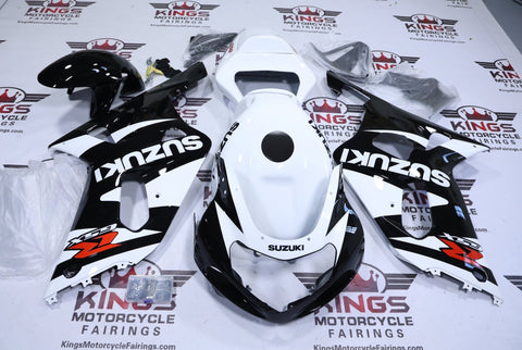 Suzuki GSX-R600 Fairings (2000-2003) White, Black Stripe, Red from KingsMotorcycleFairings.com