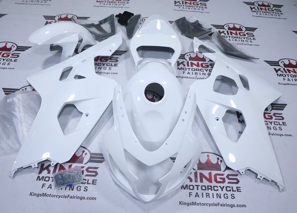 Suzuki GSX-R600 Fairings (2004-2005) White Gloss at KingsMotorcycleFairings.com