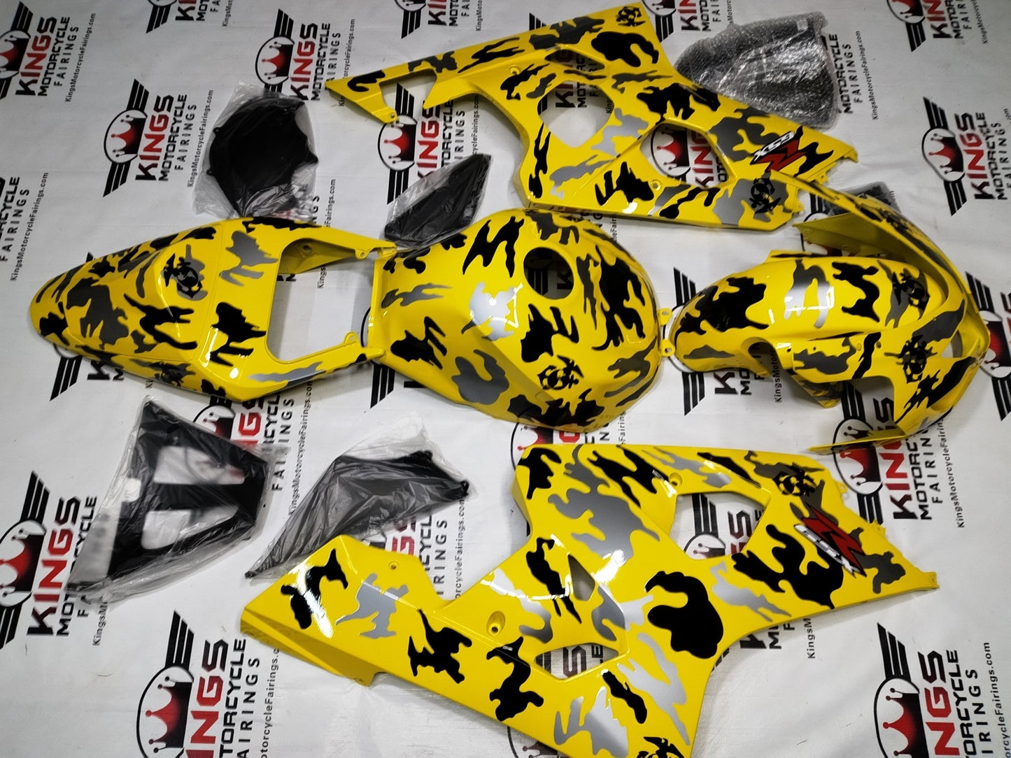 Suzuki GSX-R600 Fairings (2004-2005) Yellow, Black, US Marine Camo at KingsMotorcycleFairings.com