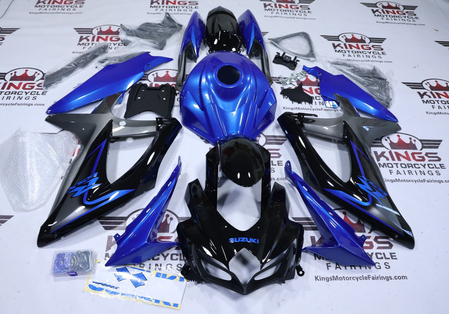 Suzuki GSXR600 (2008-2010) Blue, Black, Gray Fairings