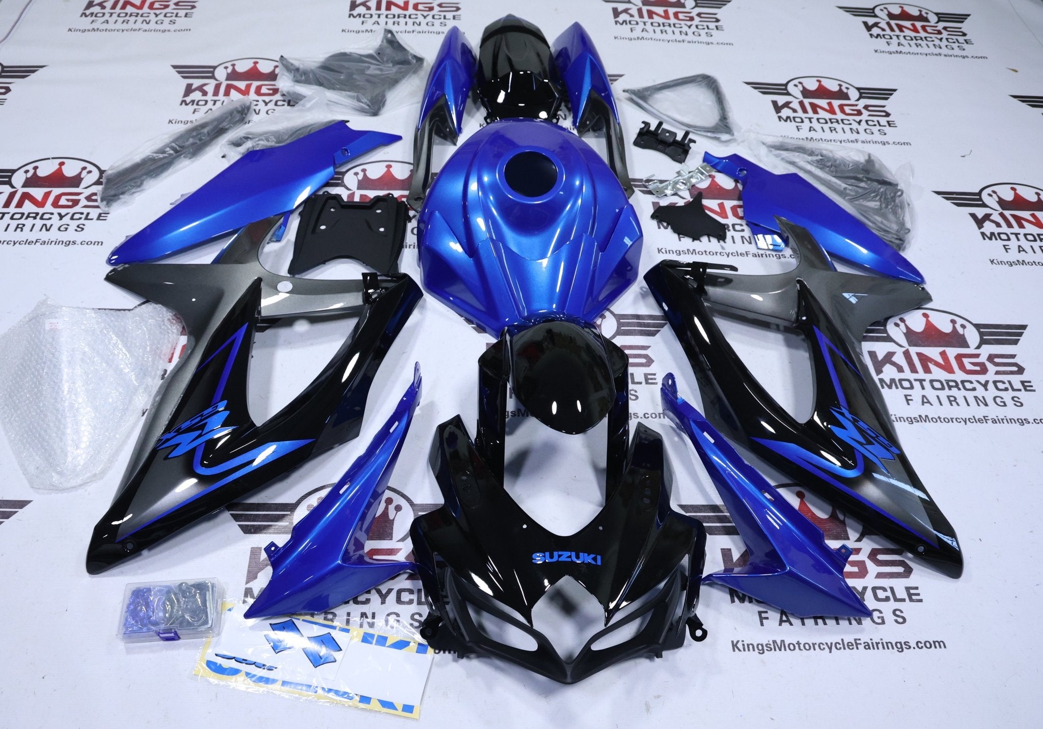Suzuki GSXR600 (2008-2010) Blue, Black, Gray Fairings