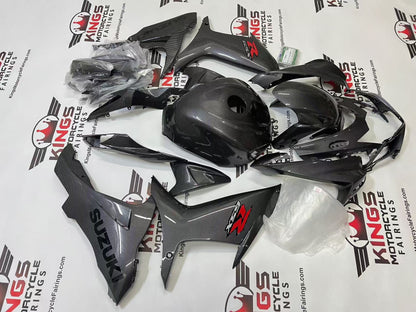 Suzuki GSX-R600 Fairings (2011-2024) Faux Carbon Fiber, Black, Red from KingsMotorcycleFairings.com