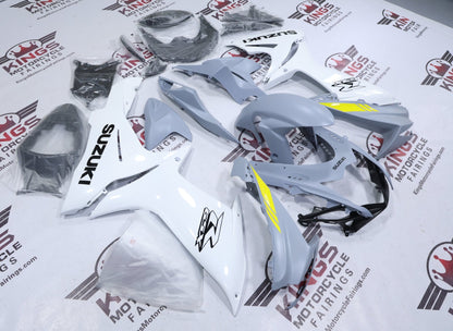 Suzuki GSX-R600 Fairings (2011-2024) Gloss White, Matte Gray, Yellow from KingsMotorcycleFairings.com