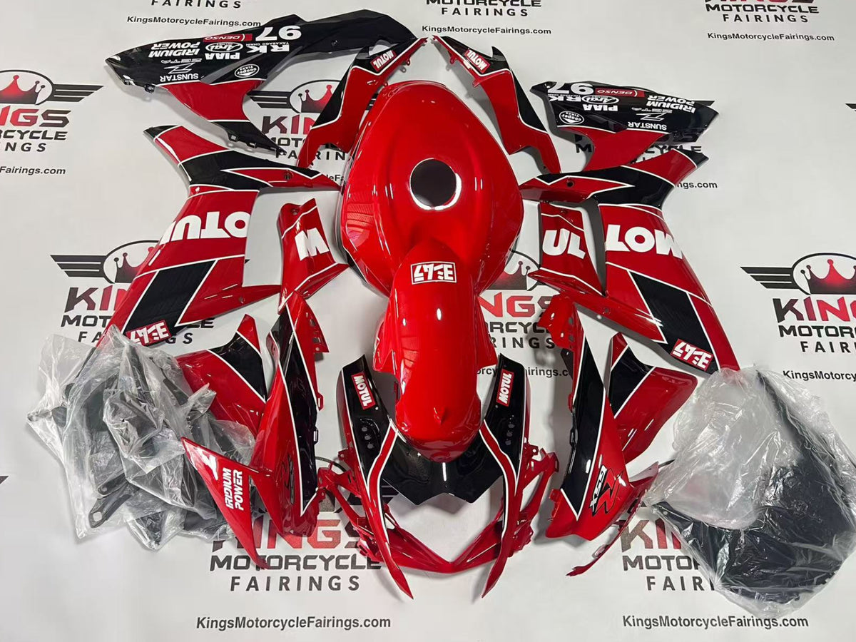 Suzuki GSX-R600 Fairings (2011-2024) Red, Black, White Motul 97 at KingsMotorcycleFairings.com