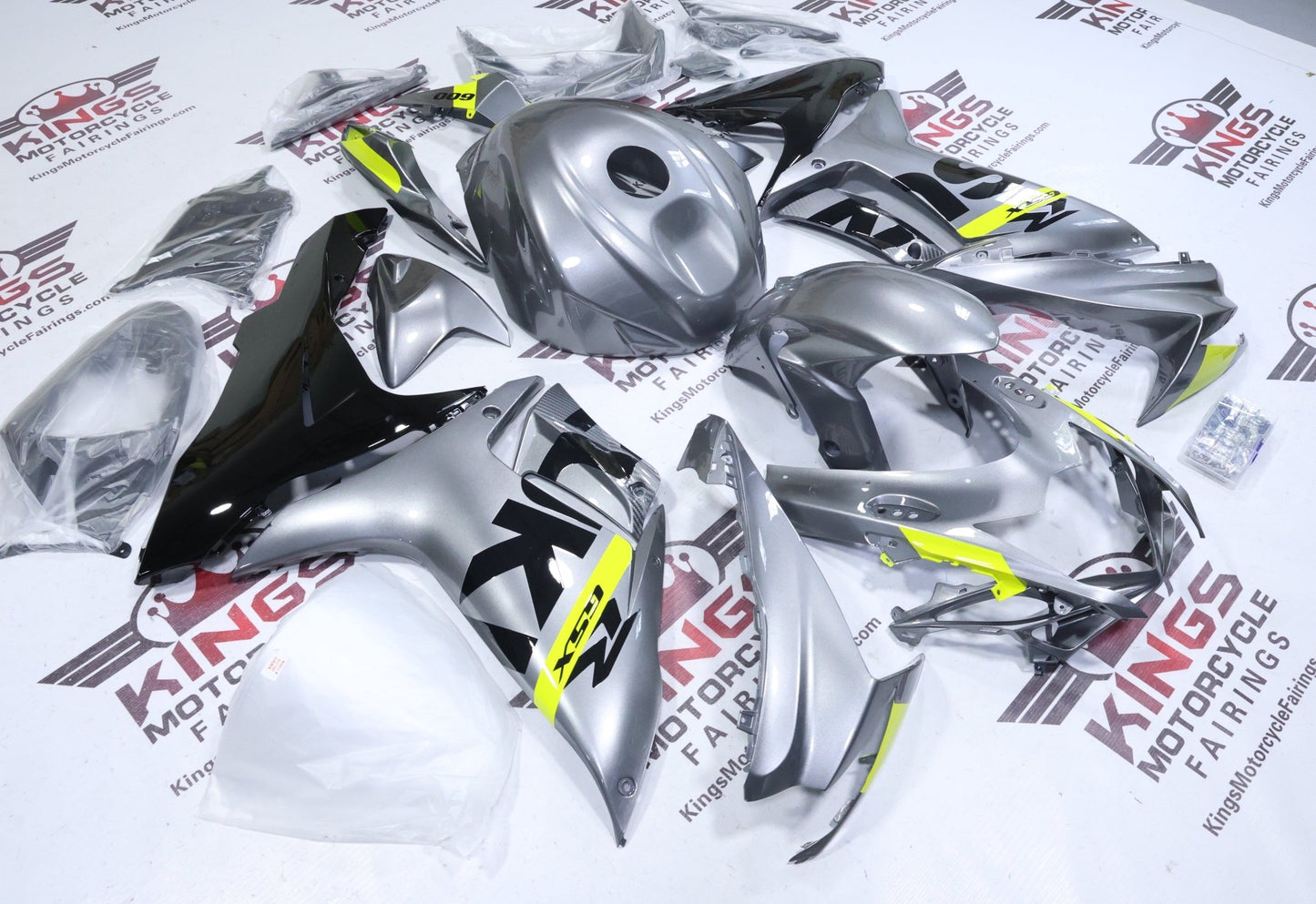 Suzuki GSX-R600 Fairings (2025-2026) Gray, Neon Yellow, Black at KingsMotorcycleFairings.com