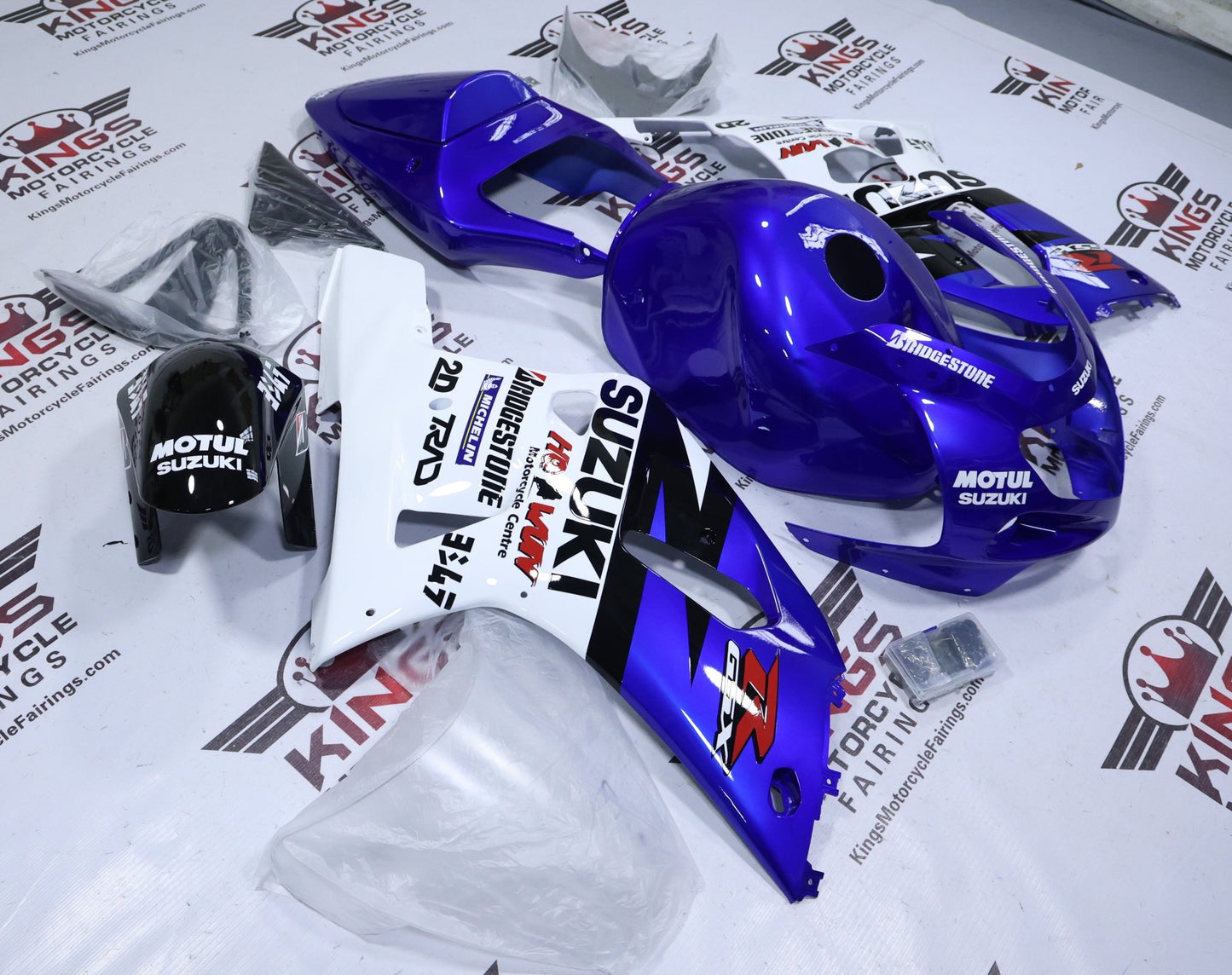 Suzuki GSX-R750 Fairings (2000-2003) Blue, White Motul at KingsMotorcycleFairings.com