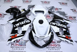 Suzuki GSX-R750 Fairings (2000-2003) White, Black Stripe, Red from KingsMotorcycleFairings.com