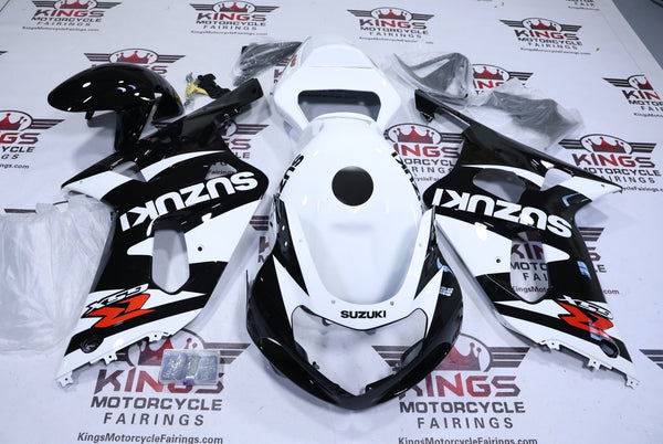 Suzuki GSX-R750 Fairings (2000-2003) White, Black Stripe, Red from KingsMotorcycleFairings.com