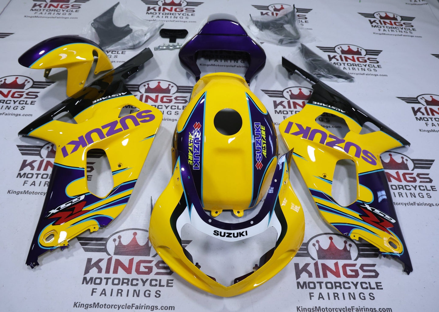Suzuki GSX-R750 Fairings (2000-2003) Yellow, Purple Alstare from KingsMotorcycleFairings.com