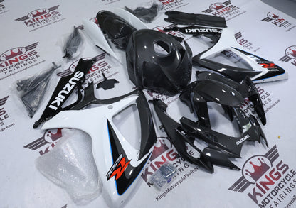 Suzuki GSX-R750 Fairings (2006-2007) Faux Carbon Fiber, White, Black at KingsMotorcycleFairings.com