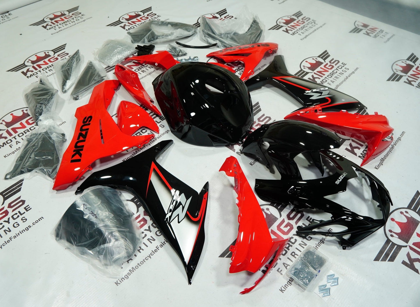 Suzuki GSX-R750 Fairings (2011-2023) Black, Red, Gray at KingsMotorcycleFairings.com