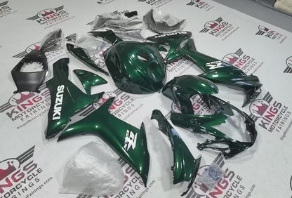 Suzuki GSX-R750 Fairings (2011-2024) Green Emerald, White from KingsMotorcycleFairings.com