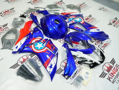 Suzuki GSX-R750 Fairings (2025-2026) Blue Captain America at KingsMotorcycleFairings.com