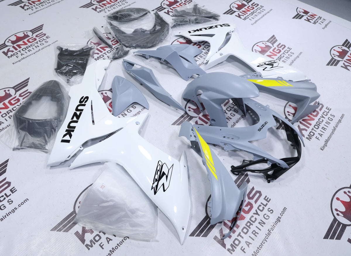 Suzuki GSX-R750 Fairings (2025-2026) Gloss White, Matte Gray, Yellow from KingsMotorcycleFairings.com