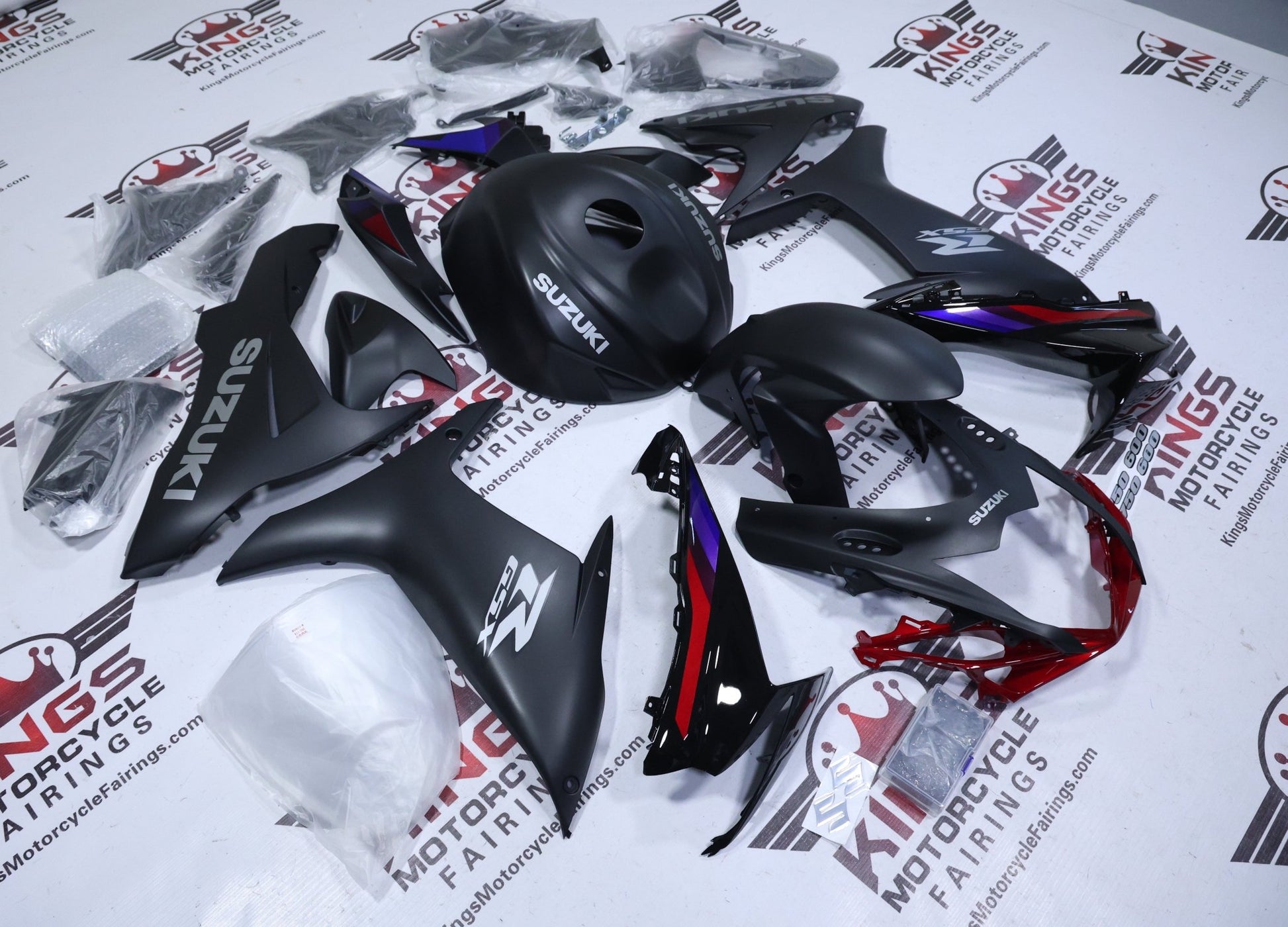 Suzuki GSX-R750 Fairings (2025-2026) Matte Black, Gray, Red, Blue at KingMotorcycleFairings.com
