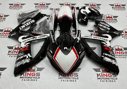 Suzuki GSX-R750 Race Track Fairings (2006-2007) Black, White, Red at KingsMotorcycleFairings.com