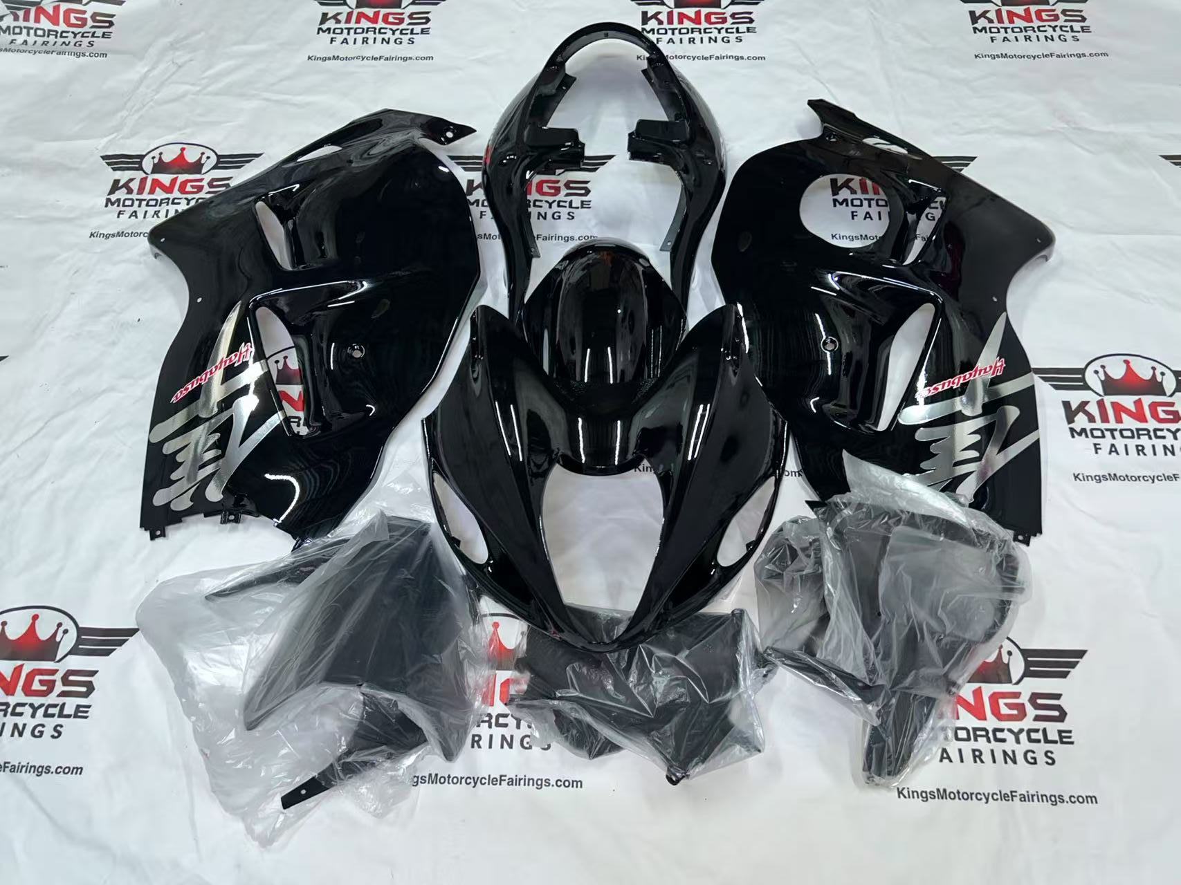 Suzuki GSX1300R Hayabusa Fairings (1999-2007) Black, Chrome, Red from KingsMotorcycleFairings.com