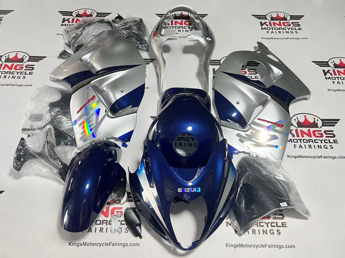 Suzuki GSX1300R Hayabusa Fairings (1999-2007) Navy Blue, Silver at KingsMotorcycleFairings.com