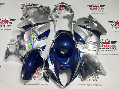 Suzuki GSX1300R Hayabusa Fairings (1999-2007) Navy Blue, Silver at KingsMotorcycleFairings.com