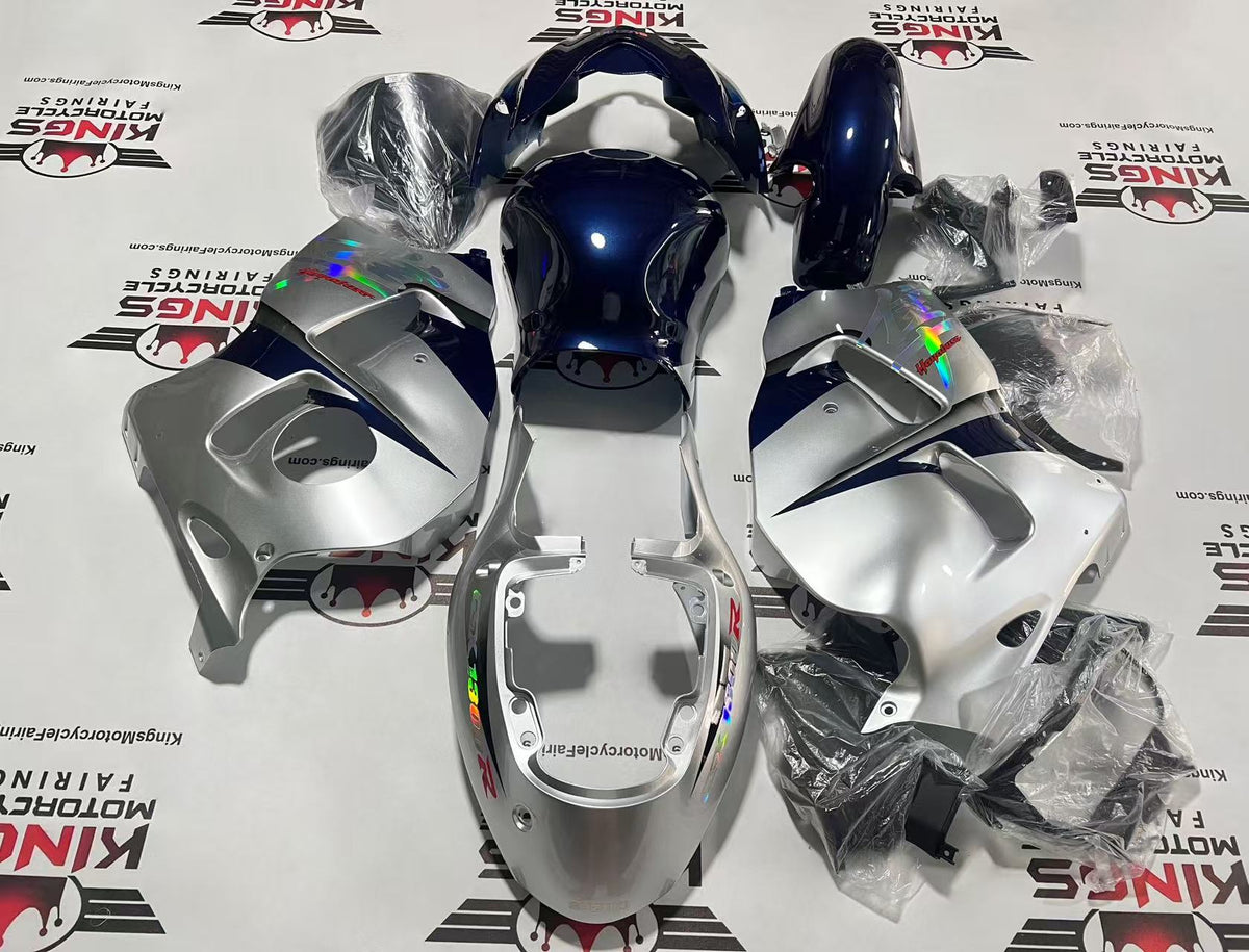 Suzuki GSX1300R Hayabusa Fairings (1999-2007) Navy Blue, Silver from KingsMotorcycleFairings.com