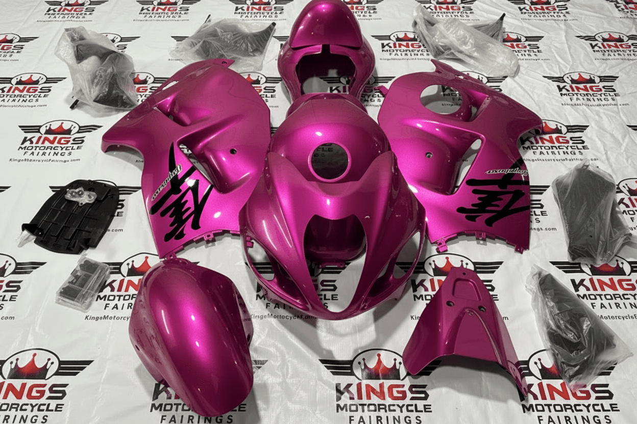 Suzuki Hayabusa Fairings (1999-2007) Pink, Black at KingsMotorcycleFairings.com