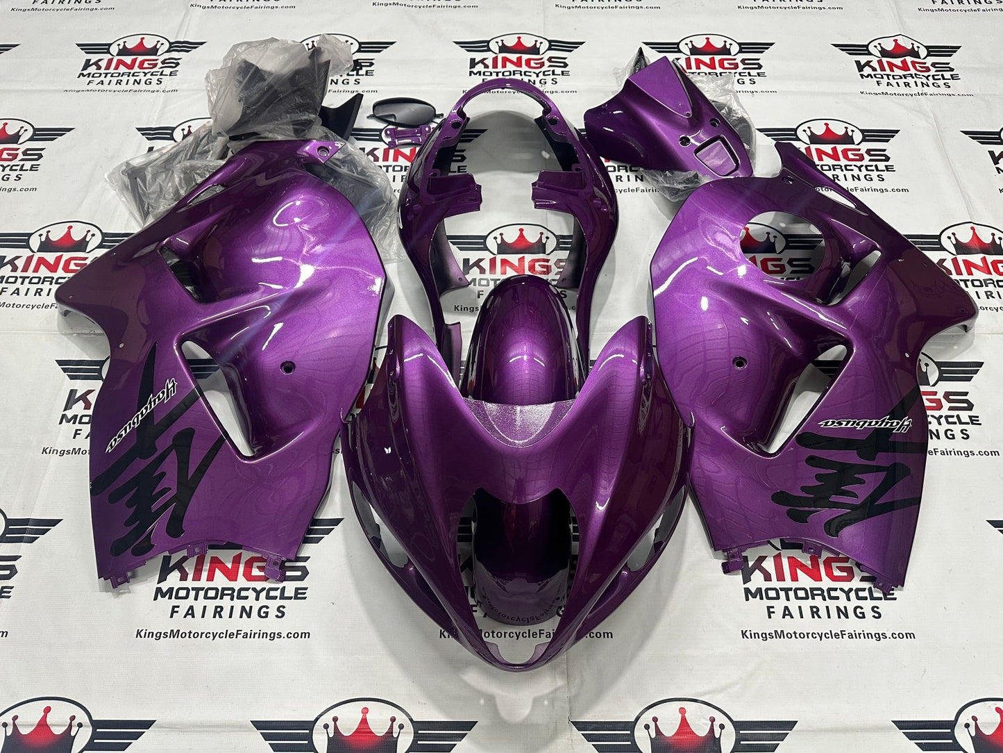 Suzuki GSX1300R Hayabusa Fairings (1999-2007) Purple, Black Kanji at KingsMotorcycleFairings.com