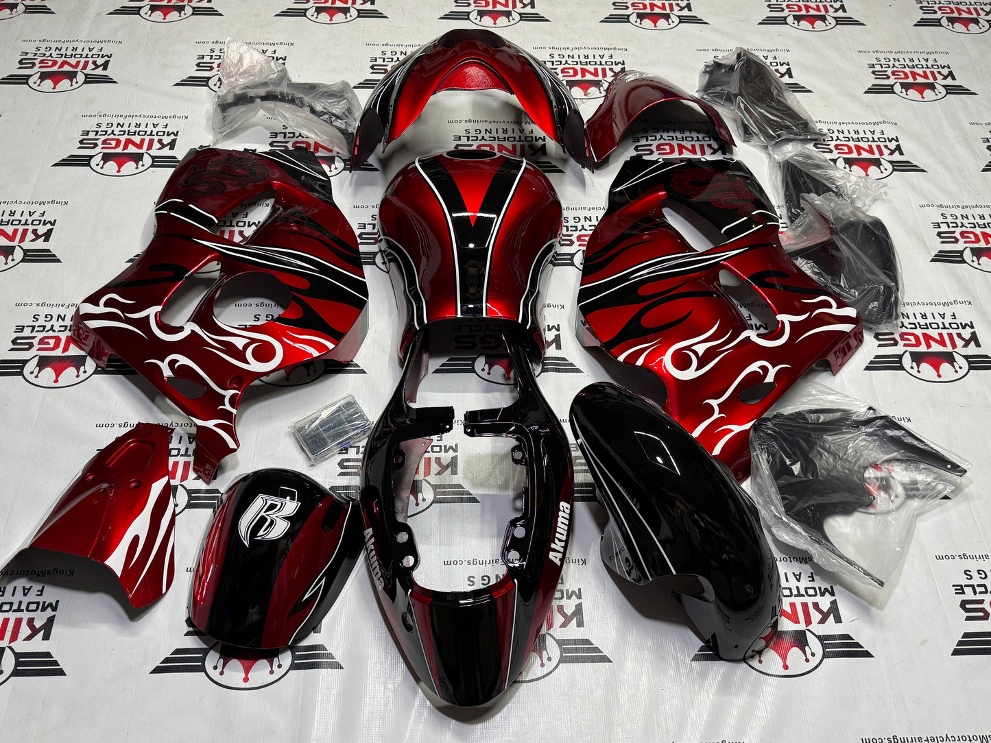 Suzuki GSX1300R Hayabusa Fairings (1999-2007) Red, Black, Tribal, Dragon at KingsMotorcycleFairings.com