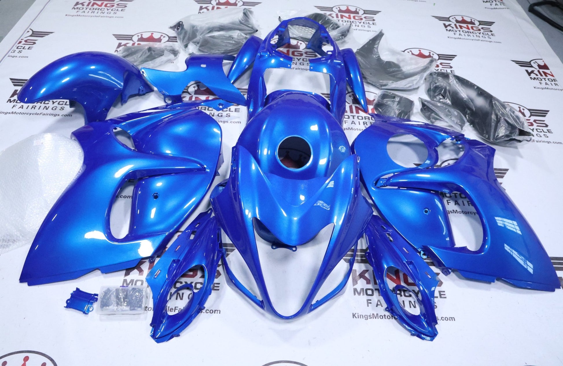 Suzuki GSX1300R Hayabusa Fairings (2008-2020) All Blue at KingsMotorcycleFairings.com
