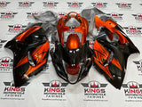 Suzuki GSX1300R Hayabusa Fairings (2008-2020) Black, Candy Orange at KingsMotorcycleFairings.com