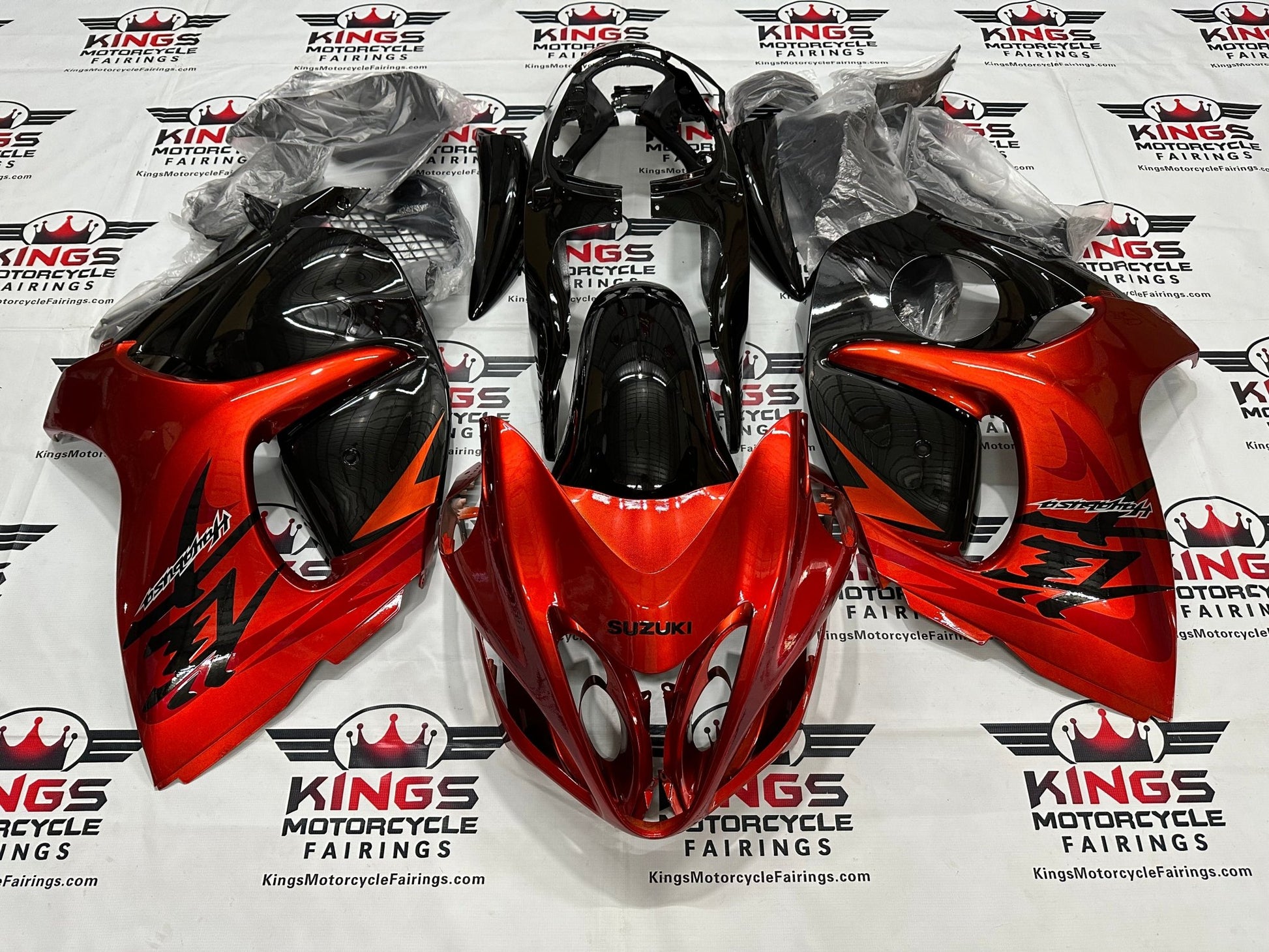 Suzuki GSX1300R Hayabusa Fairings (2008-2020) Burnt Orange, Black at KingsMotorcycleFairings.com
