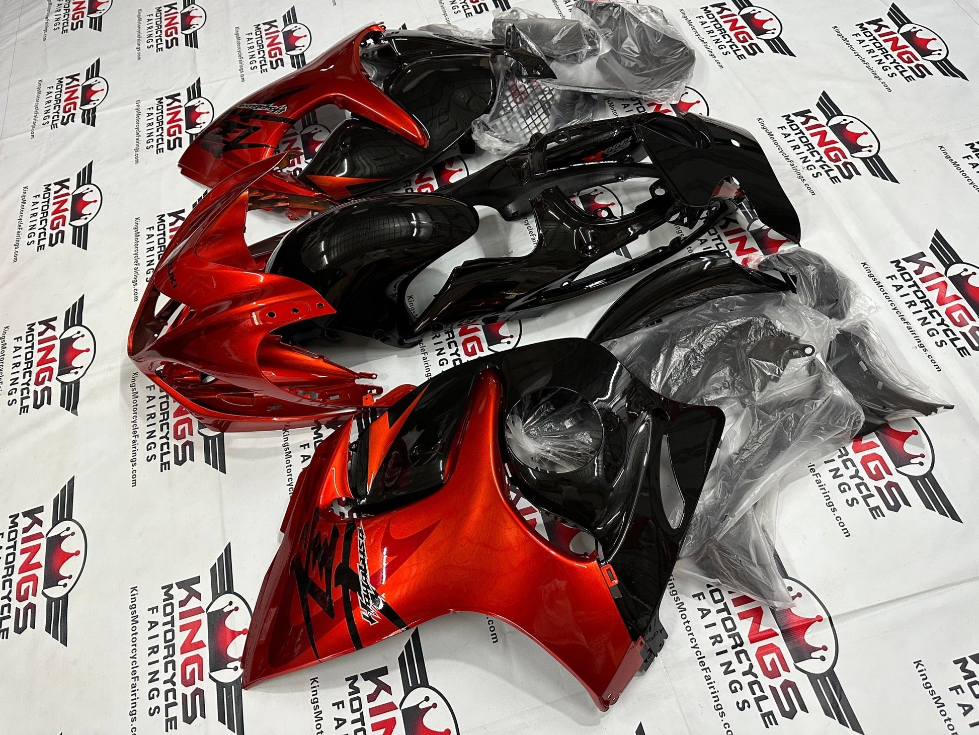 Suzuki GSX1300R Hayabusa Fairings (2008-2020) Burnt Orange, Black from KingsMotorcycleFairings.com