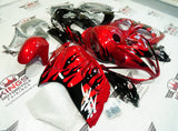 Suzuki GSX1300R Hayabusa Fairings (2008-2020) Candy Red, Black Flame at KingsMotorcycleFairings.com