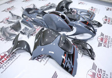 Suzuki GSX1300R Hayabusa Fairings (2008-2020) Gray, Faux Carbon Fiber, Black, Red Stripe at KingsMotorcycleFairings.com