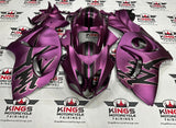 Suzuki GSX1300R Hayabusa Fairings (2008-2020) Matte Purple, Black Stripes at KingsMotorcycleFairings.com