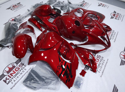 Suzuki GSX1300R Hayabusa Fairings (2008-2020) Candy Red, Black at KingsMotorcycleFairings.com