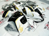 Suzuki GSX1300R Hayabusa Fairings (2008-2020) White, Black, Gold at KingsMotorcycleFairings.com