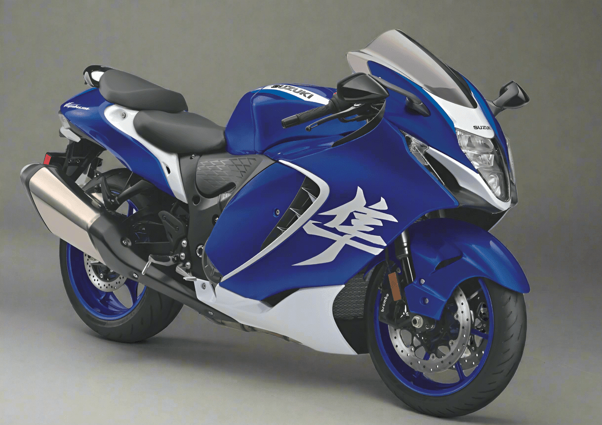 Suzuki GSX1300R Hayabusa Fairings (2021-2026) Blue, White Gloss from KingsMotorcycleFairings.com