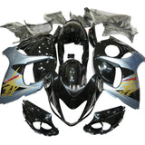 Suzuki GSX1300R Hayabusa (2008-2020) Black, Silvery Blue, Gold Fairings at KingsMotorcycleFairings.com