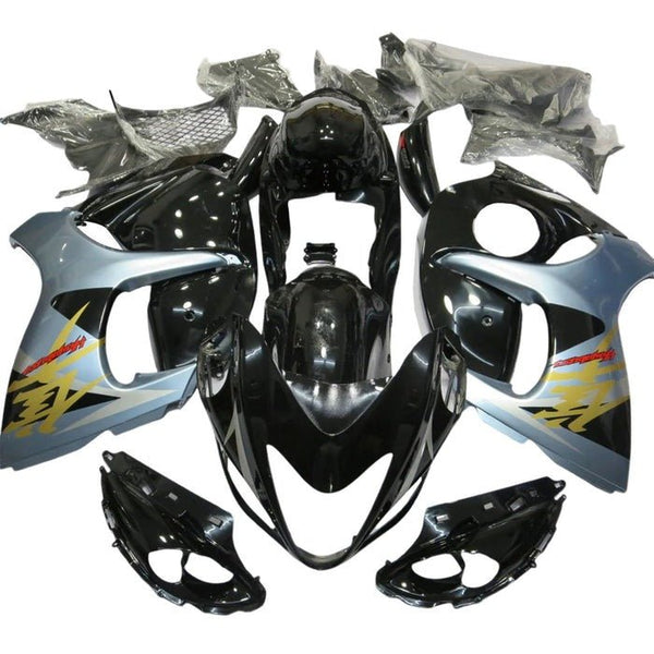 Suzuki GSX1300R Hayabusa (2008-2020) Black, Silvery Blue, Gold Fairings at KingsMotorcycleFairings.com
