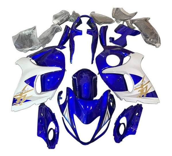 Suzuki GSX1300R Hayabusa (2008-2020) Blue, Gold, White Fairings at KingsMotorcycleFairings.com