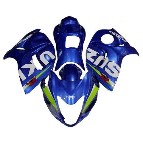 Suzuki GSX1300R Hayabusa (2008-2020) Blue, White, Neon Green Fairings at KingsMotorcycleFairings.com