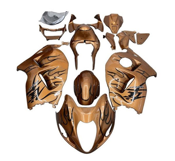 Suzuki GSX1300R Hayabusa (2008-2020) Bronze, Black Flames Fairings at KingsMotorcycleFairings.com