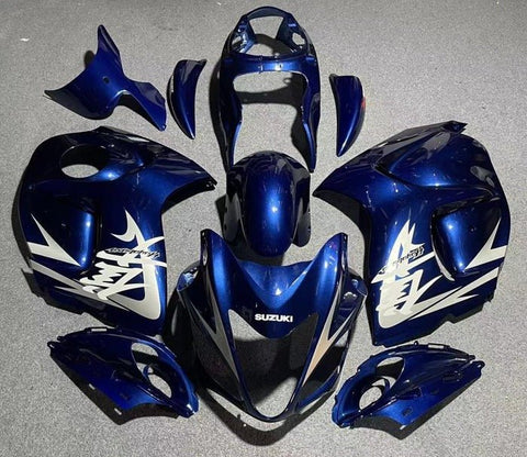 Suzuki GSX1300R Hayabusa (2008-2020) Navy Blue, White, Gray Fairings at KingsMotorcycleFairings.com