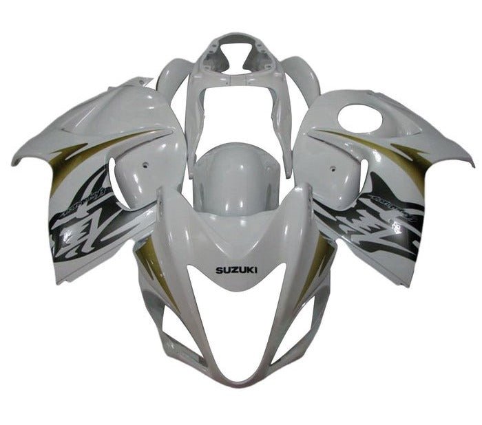 Suzuki GSX1300R Hayabusa Fairings (2008-2020) White, Gold, Gray at KingsMotorcycleFairings.com