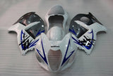 Suzuki GSX1300R Hayabusa Fairings (2008-2020) White, Gray, Blue at KingsMotorcycleFairings.com