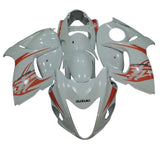 Suzuki GSX1300R Hayabusa Fairings (2008-2020) White, Orange at KingsMotorcycleFairings.com