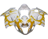 Suzuki GSX1300R Hayabusa Fairings (2008-2020) White, Yellow Tribal at KingsMotorcycleFairings.com