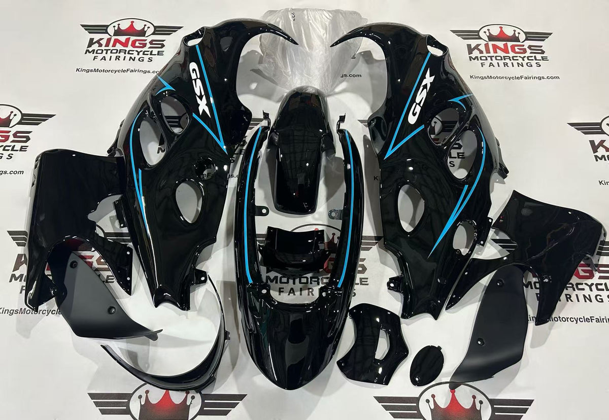 Suzuki GSX750F Katana Fairing Set (1998-2006) Black, Blue Pinstripe at KingsMotorcycleFairings.com