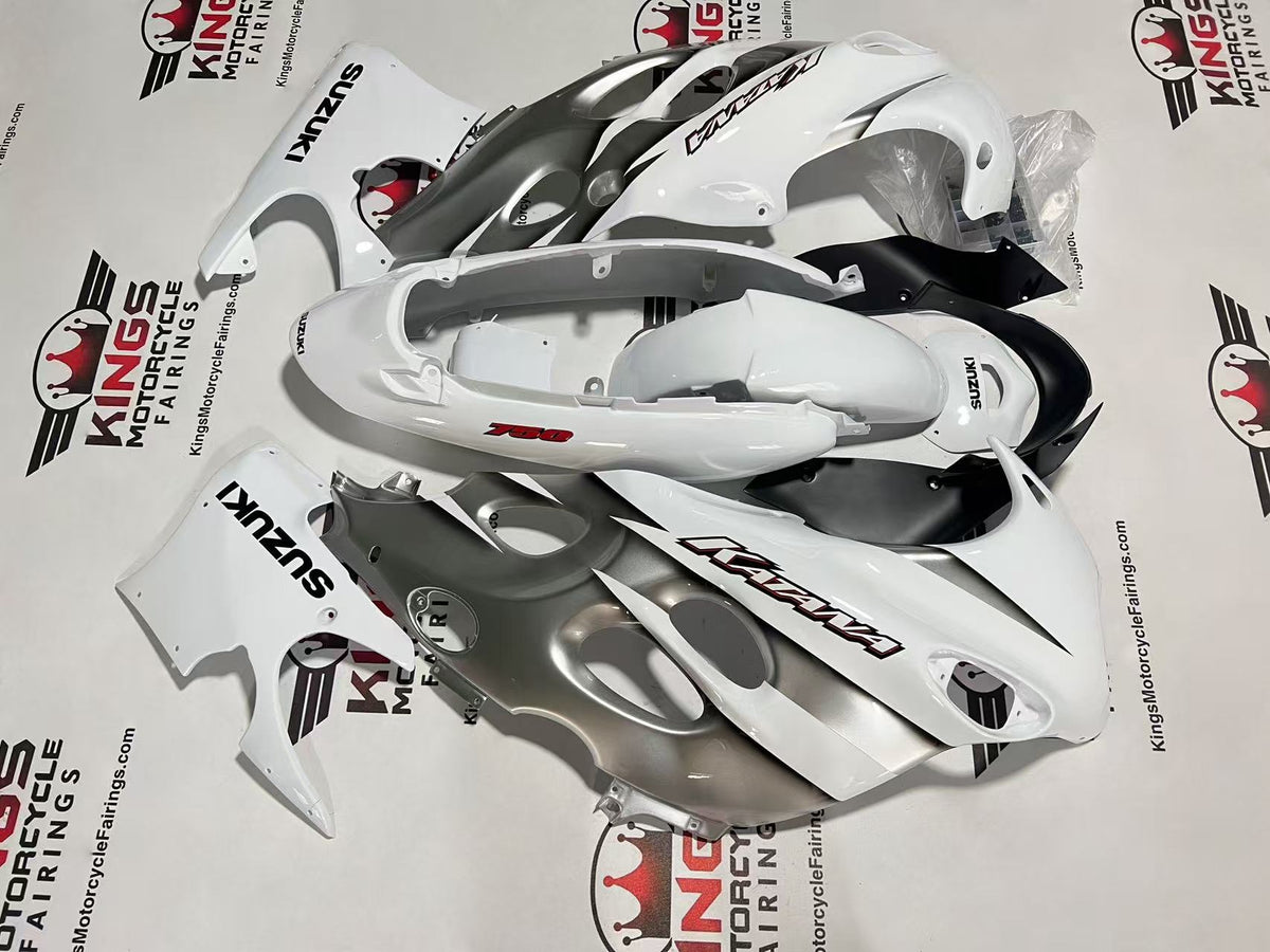 Suzuki GSX750F Katana Fairing Set (1998-2006) White, Gray, Black, Red at KingsMotorcycleFairings.com